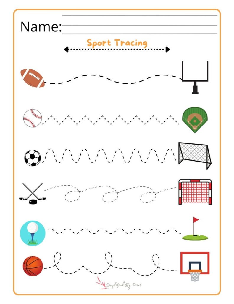 Toddler / Preschool / Fine Motor Tracing Line Worksheets – Simplified ...