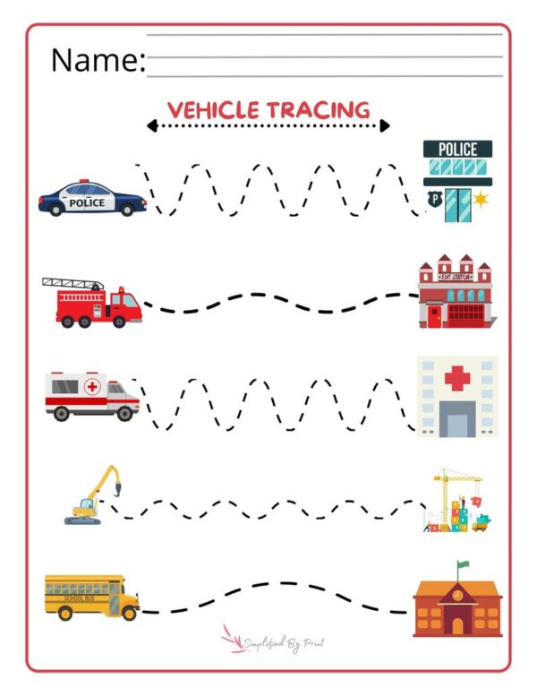 Toddler / Preschool / Fine Motor Tracing Line Worksheets – Simplified ...