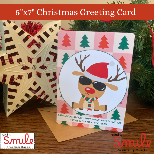 Fun Christmas Card Rudolf Reindeer Cute Card for Friend Christmas Song Card Christmas Gift