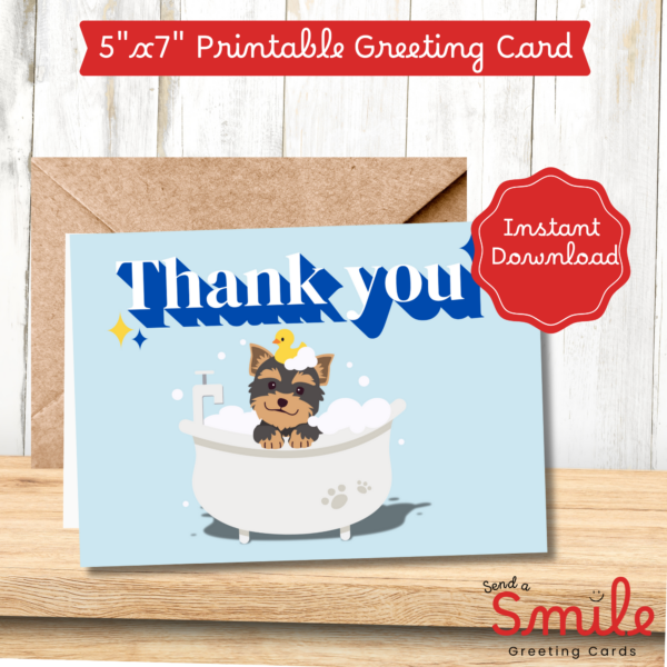 Pet Groomer Thank You Card Dog Themed Printable Card