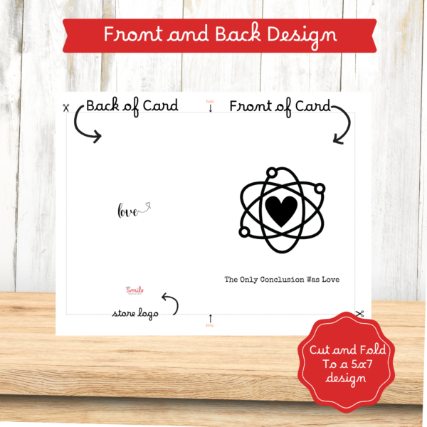 Big Bang Inspired Card / The Only Conclusion Was Love / Printable Card / Science Love Card / Couple Card / Love You - Image 2