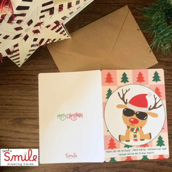 Fun Christmas Card Rudolf Reindeer Cute Card for Friend Christmas Song Card Christmas Gift - Image 3