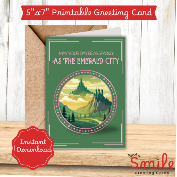 Wicked Themed Card / Wizard of Oz / Emerald City / Card for Birthday / Card for Christmas / Card for Special Day