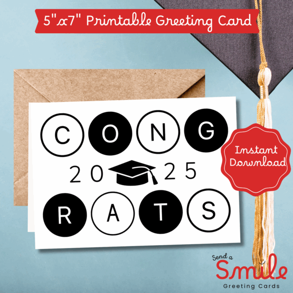 Graduation Card for High School/ Graduation Card for College/ 8th Grade Graduation Card/ Printable/ Simple Design/ Graduation 2025
