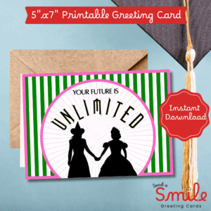 Wicked Themed Graduation Card/ Wicked Inspired Congratulations Card / Future Is Unlimited / Empowering Card